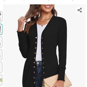 Black Snap Front Long Soft Sweater. Like . Sz S